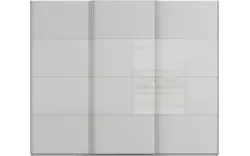 Goossens kledingkast finca combi glans mat glas grijs hoogwaardig meubelplaat - 8244441-{merk}-finca-combi-sts-grijs-schuifdeuren-02